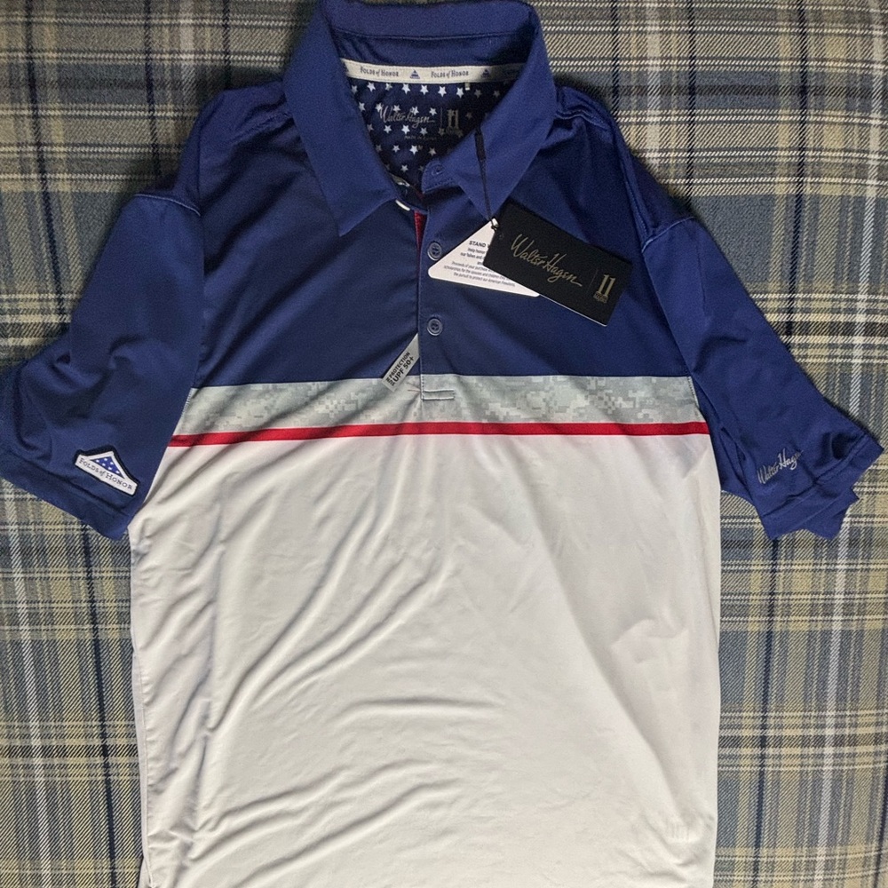 Walter Hagen USA Golf Polo MD Folds Of Honor Shirt